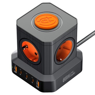 UM2 GAN 65W PD Ÿ���� ��Ƽ����� 5�� ��Ƽ�� CŸ�� USB ������ ��Ʈ5�� UMAC-65WTOWER-5P